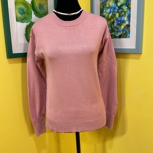 Biffxeu Soft Pink 100% Viscose Crew Neck Women's Sweater Size Small